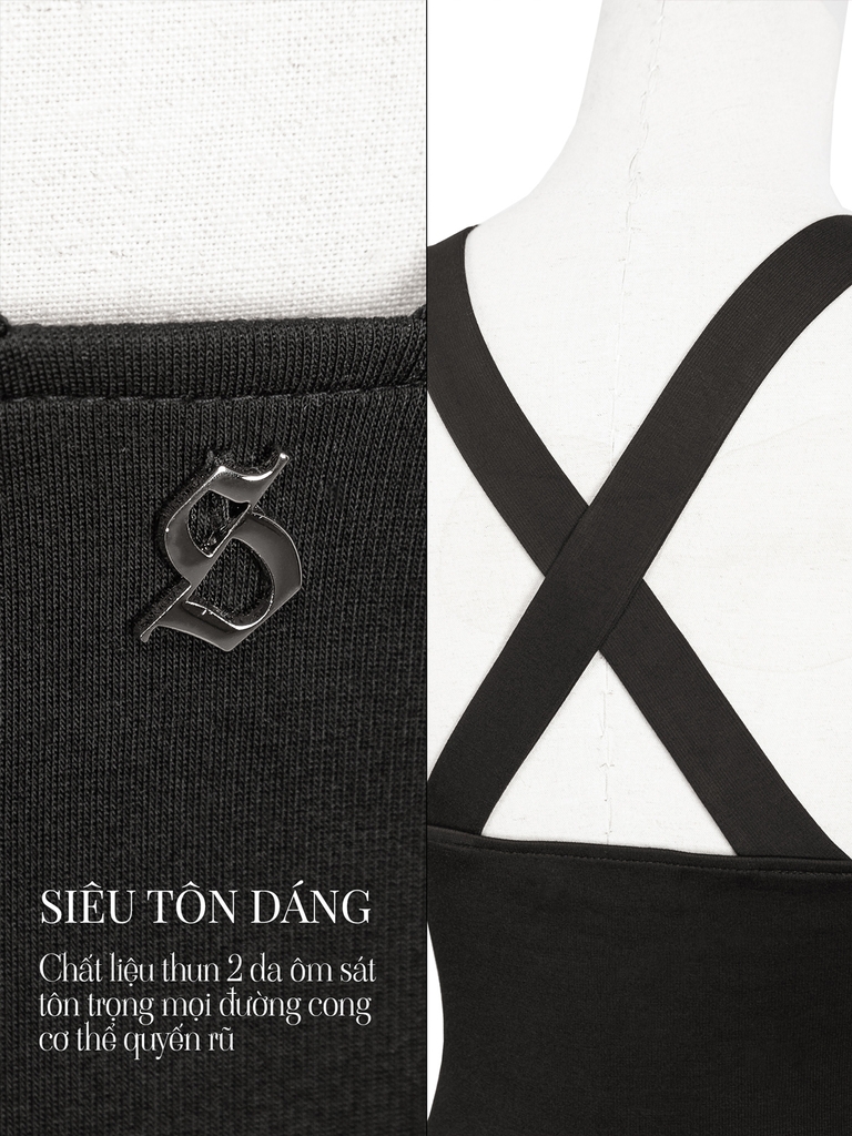 SISTERS Áo croptop đan chéo lưng Franny - Trắng