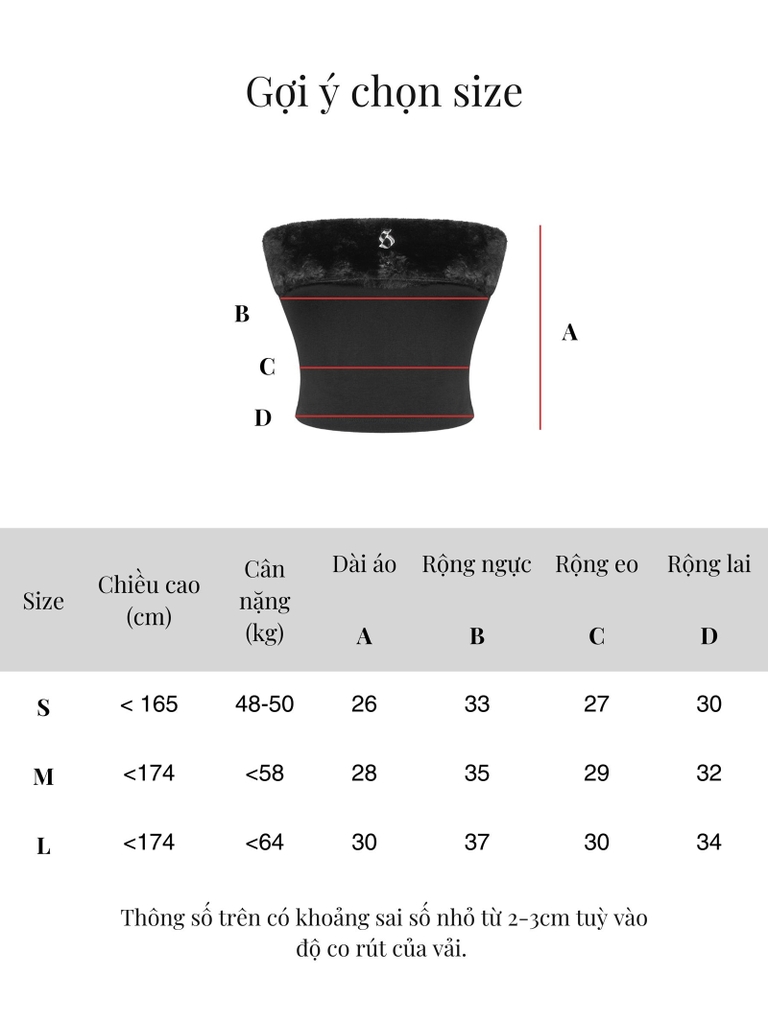 SISTERS Áo tube phối lông Moonbeam - Đen