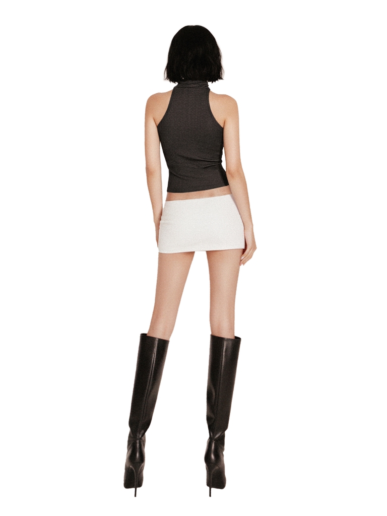 SISTERS Áo croptop cổ lọ Pruce - Đen