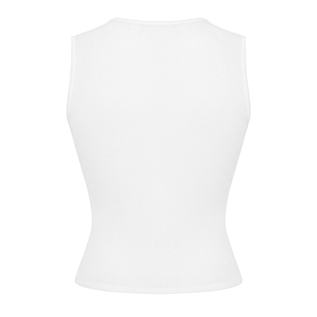 SISTERS Áo dáng dài cổ vuông Millie - Trắng