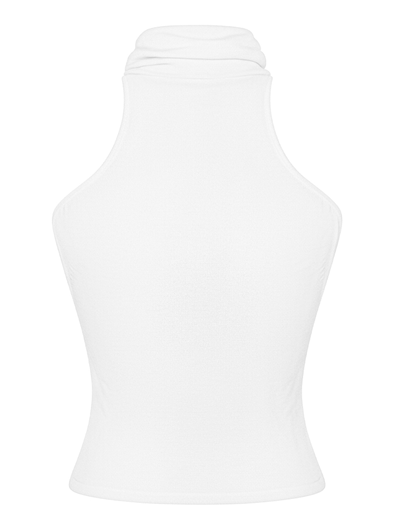 SISTERS Áo croptop cổ lọ Pruce - Trắng