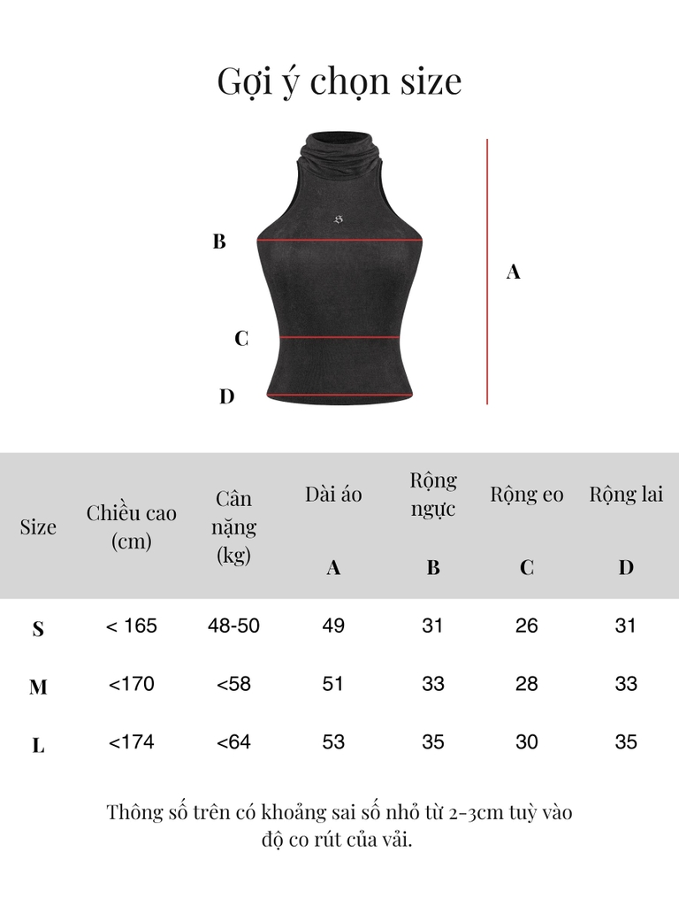 SISTERS Áo croptop cổ lọ Pruce - Trắng