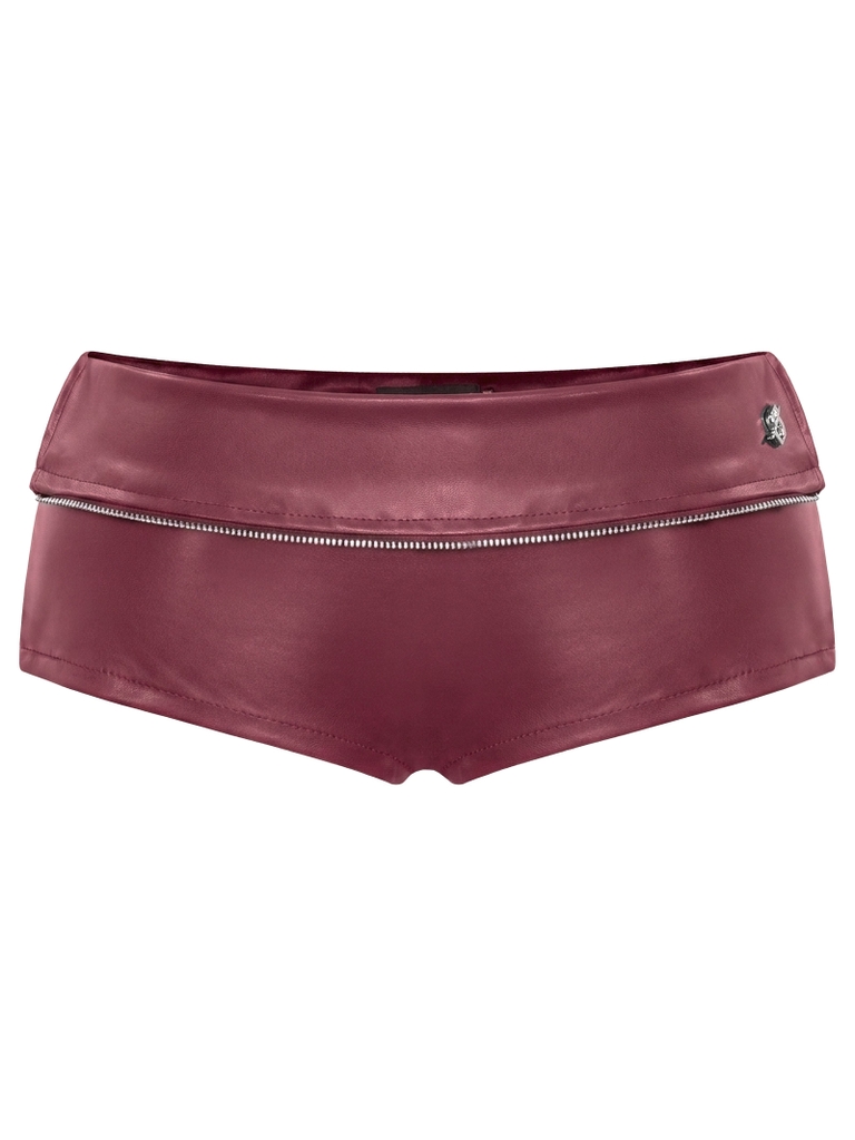 SISTERS Quần đùi da mini short Calliope - Đỏ