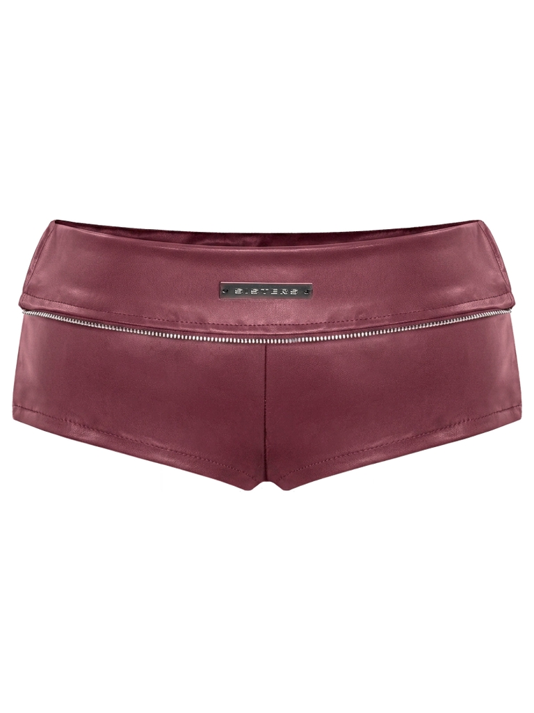 SISTERS Quần đùi da mini short Calliope - Đỏ