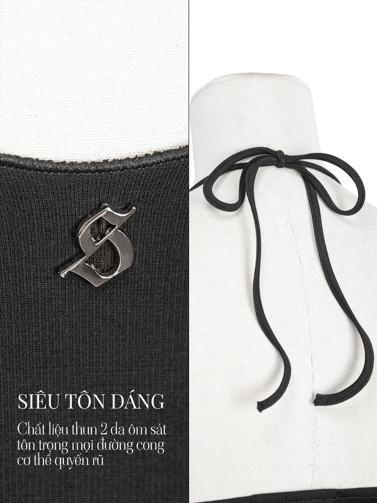 SISTERS Bodysuit cổ yếm Yedda - Đen