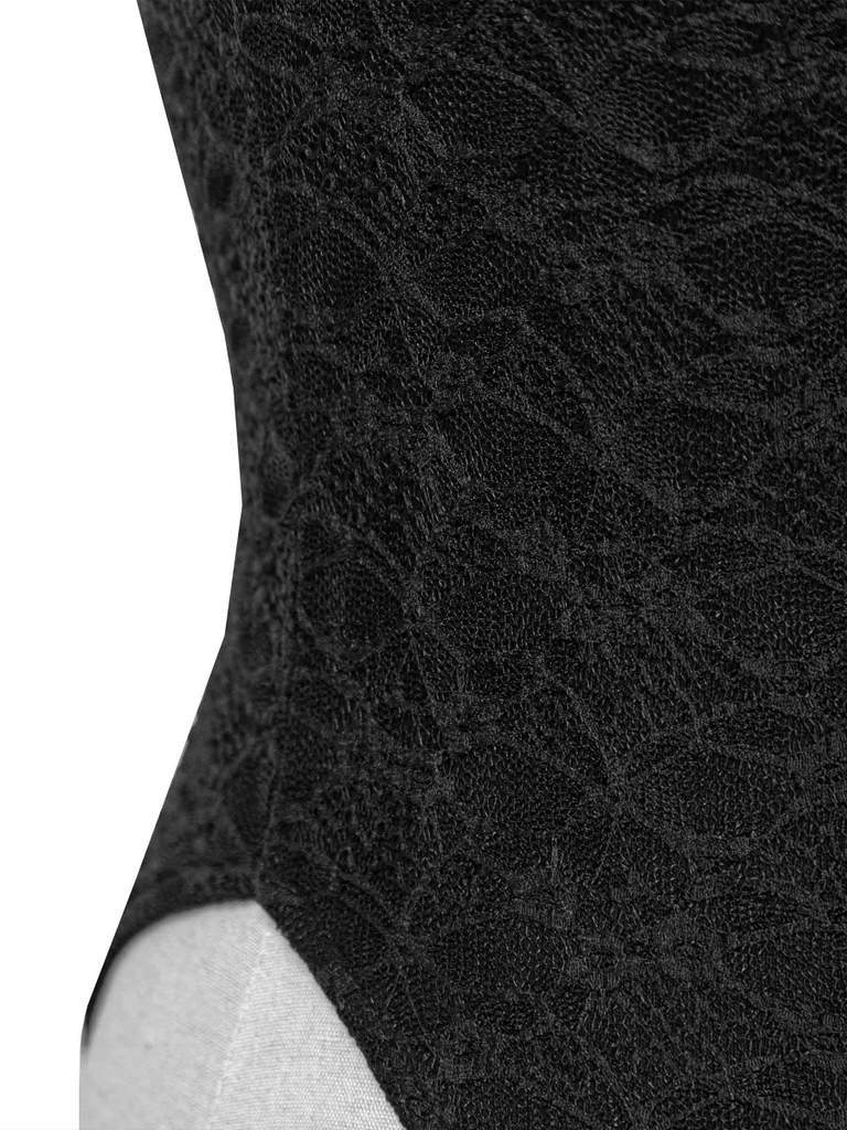 SISTERS Bodysuit ren hai dây Elara - Đen