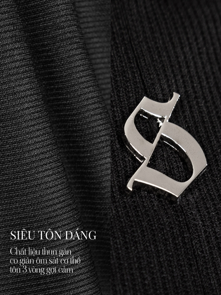 SISTERS Bodysuit xẻ cổ đan dây ngực Dionysus