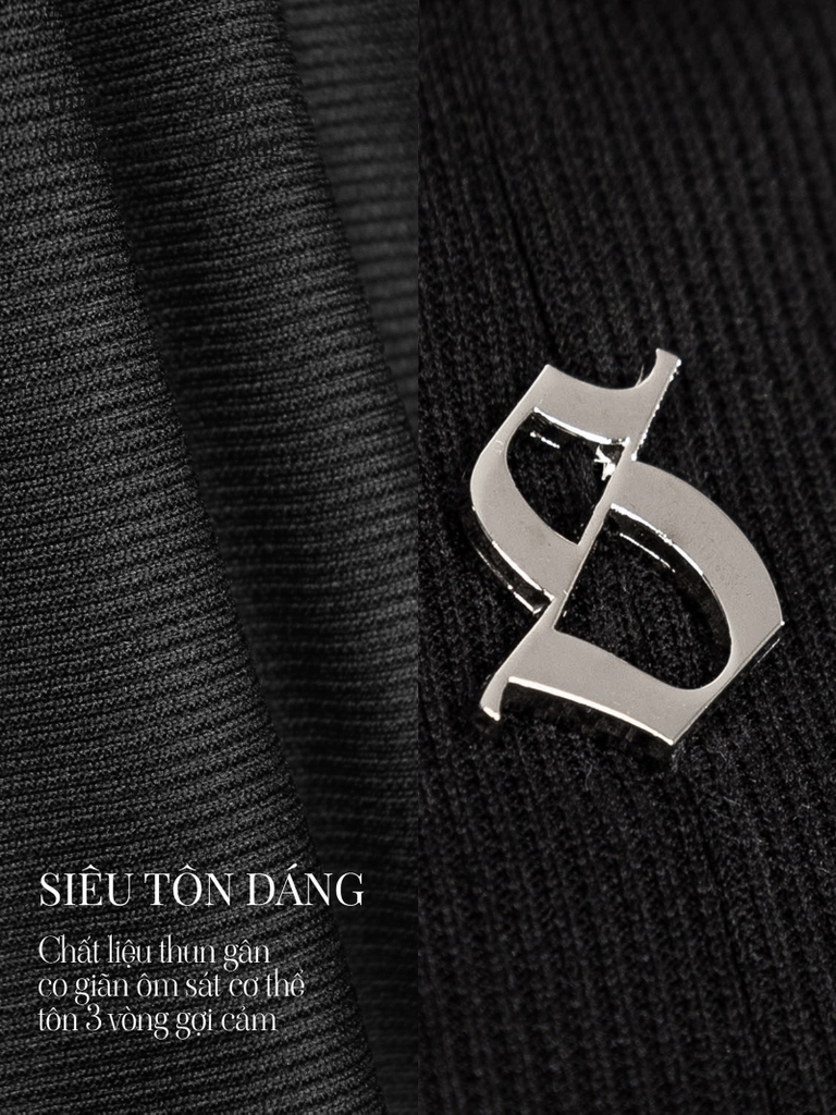 SISTERS Bodysuit xẻ cổ đan dây ngực Dionysus