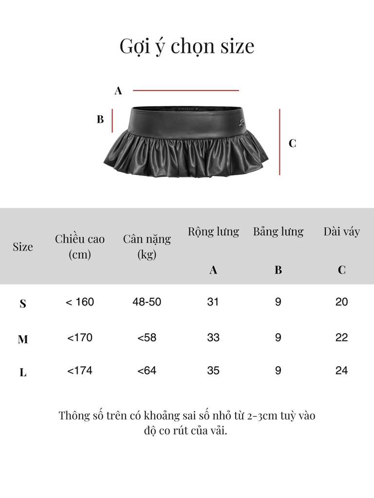 SISTERS Chân váy mini skirt bí da Avril