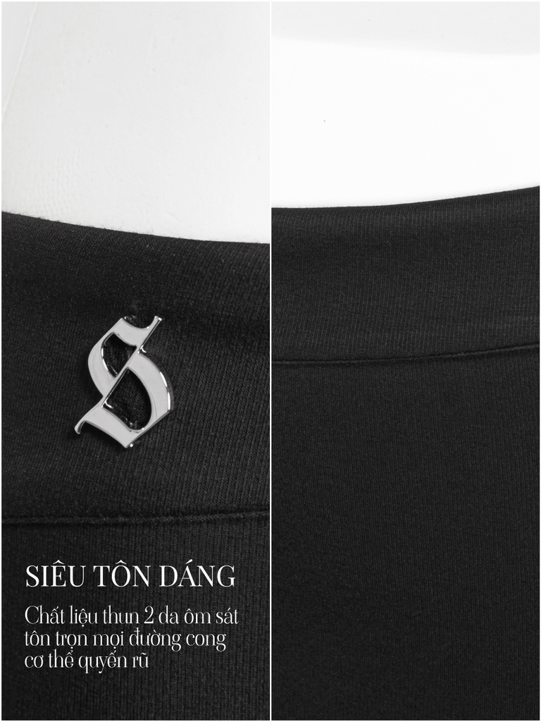 SISTERS Chân váy lửng xéo hông Valentina - Trắng