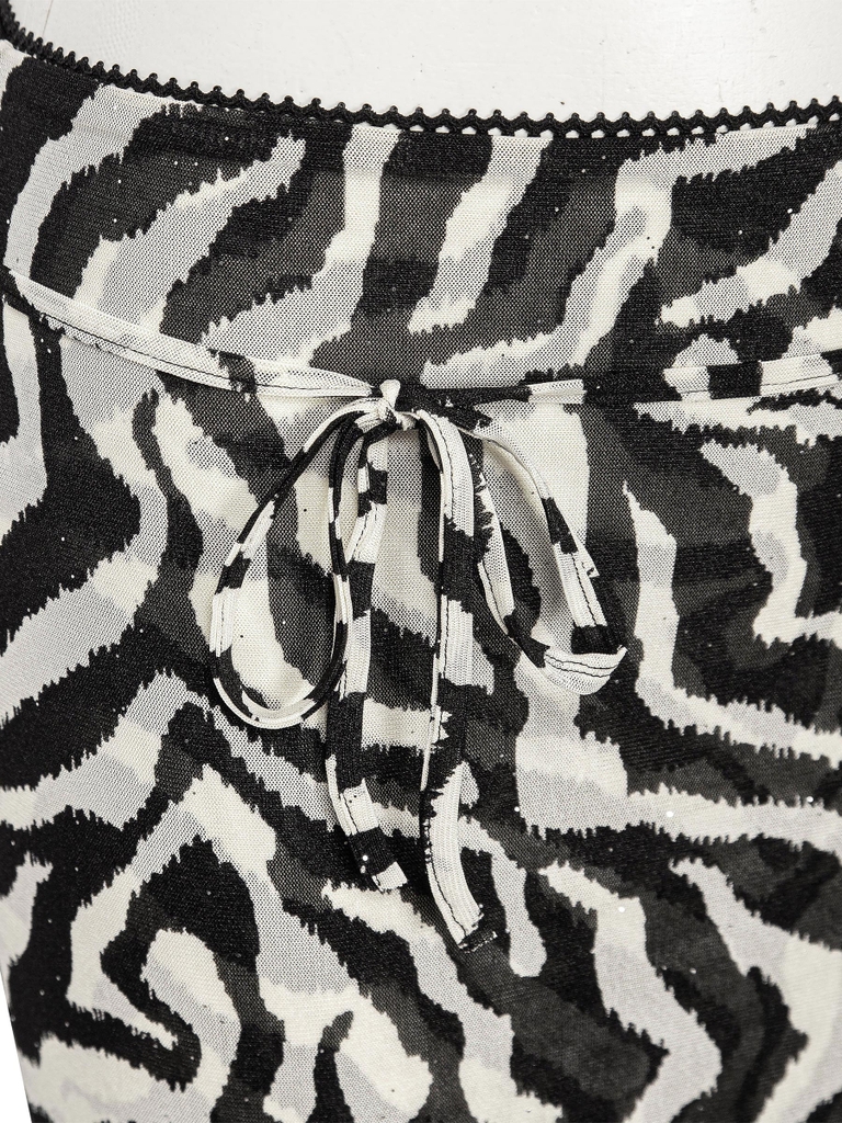 SISTERS Chân váy lửng xuyên thấu phối ren Zenobia - Zebra
