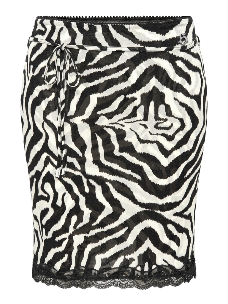 SISTERS Chân váy lửng xuyên thấu phối ren Zenobia - Zebra