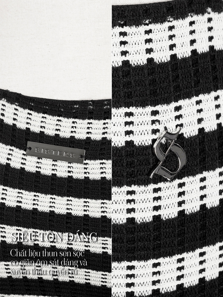 SISTERS Chân váy dài sọc ngang Vivienne