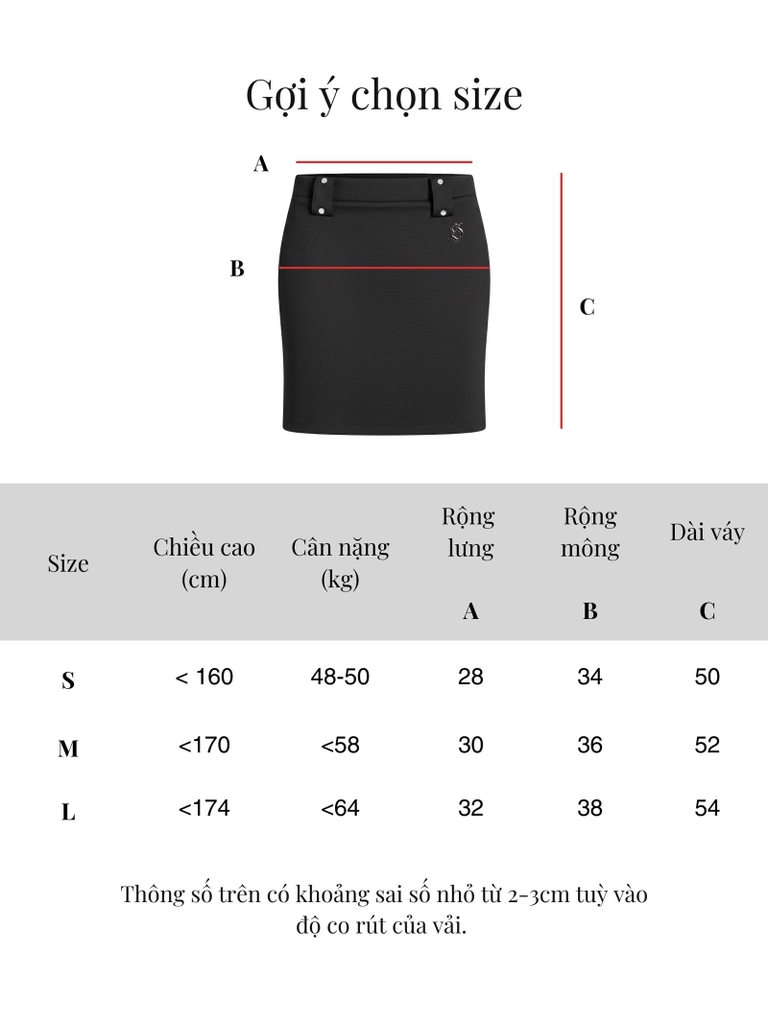 SISTERS Chân váy lửng Madeleine - Trắng