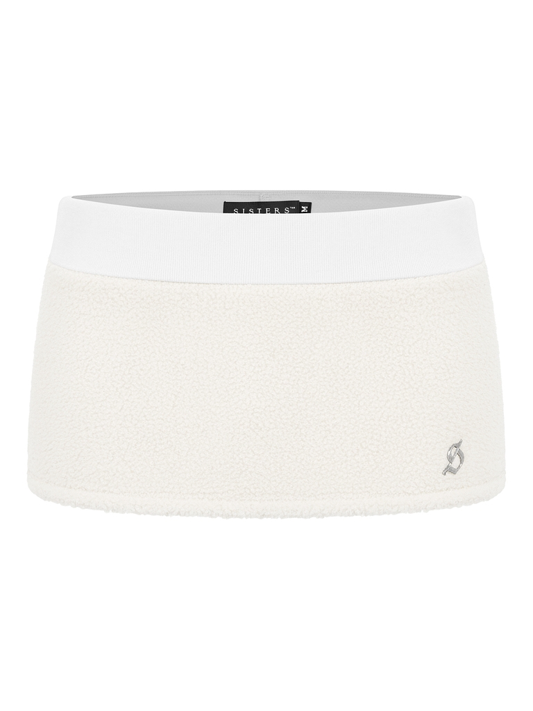 SISTERS Chân váy phối lông cừu Sugarplum - Trắng