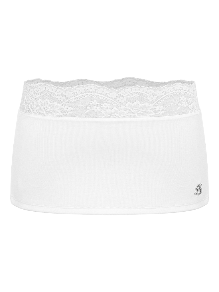 SISTERS Chân váy mini lưng phối ren Lavinia - Trắng