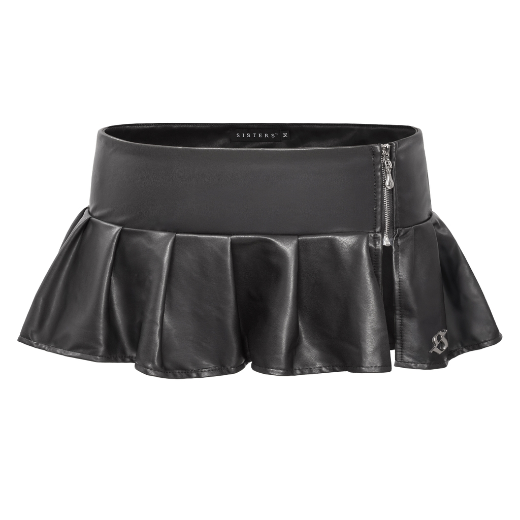 SISTERS Chân váy mini skirt da xếp ly Ottilie