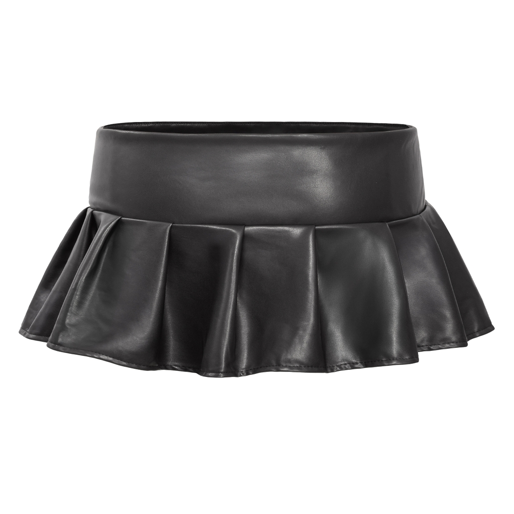 SISTERS Chân váy mini skirt da xếp ly Ottilie