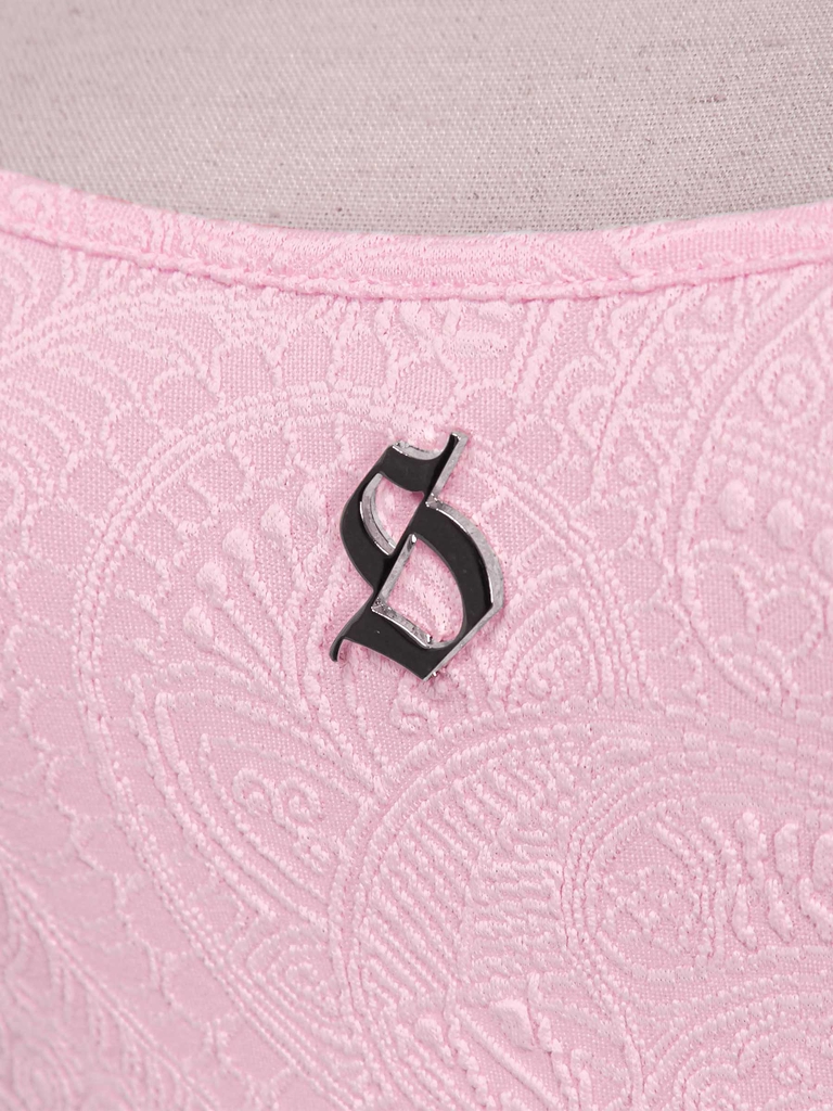 SISTERS Váy đầm body hai dây xuyên thấu Theia - Hồng