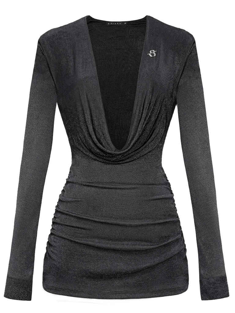 SISTERS Váy đầm body cổ đổ Anise