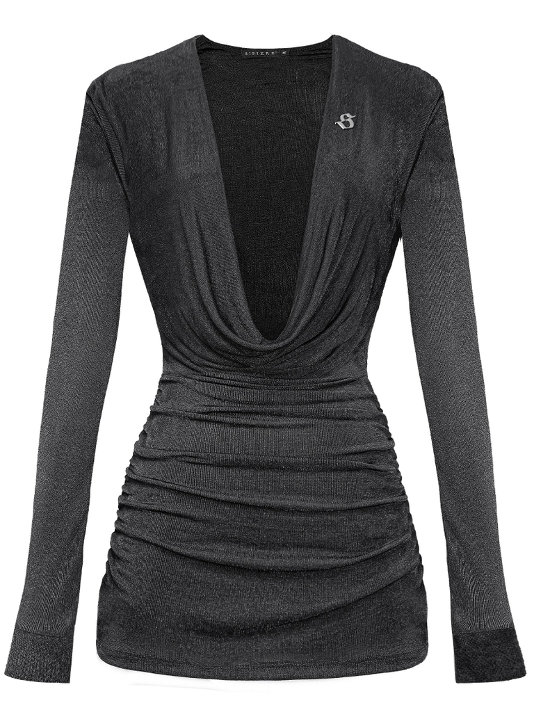 SISTERS Váy đầm body cổ đổ Anise