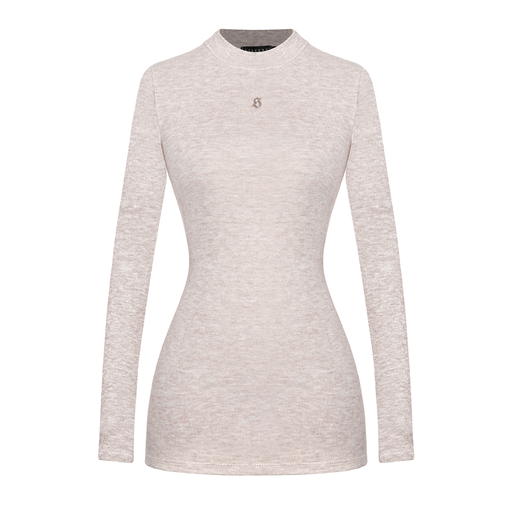 SISTERS Váy đầm body cổ cao tay dài Seraphina - Nâu