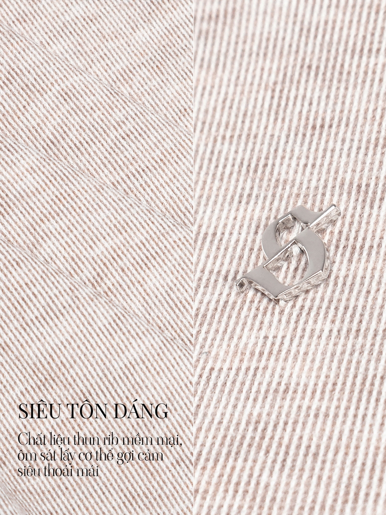 SISTERS Váy đầm body cổ cao tay dài Seraphina - Nâu