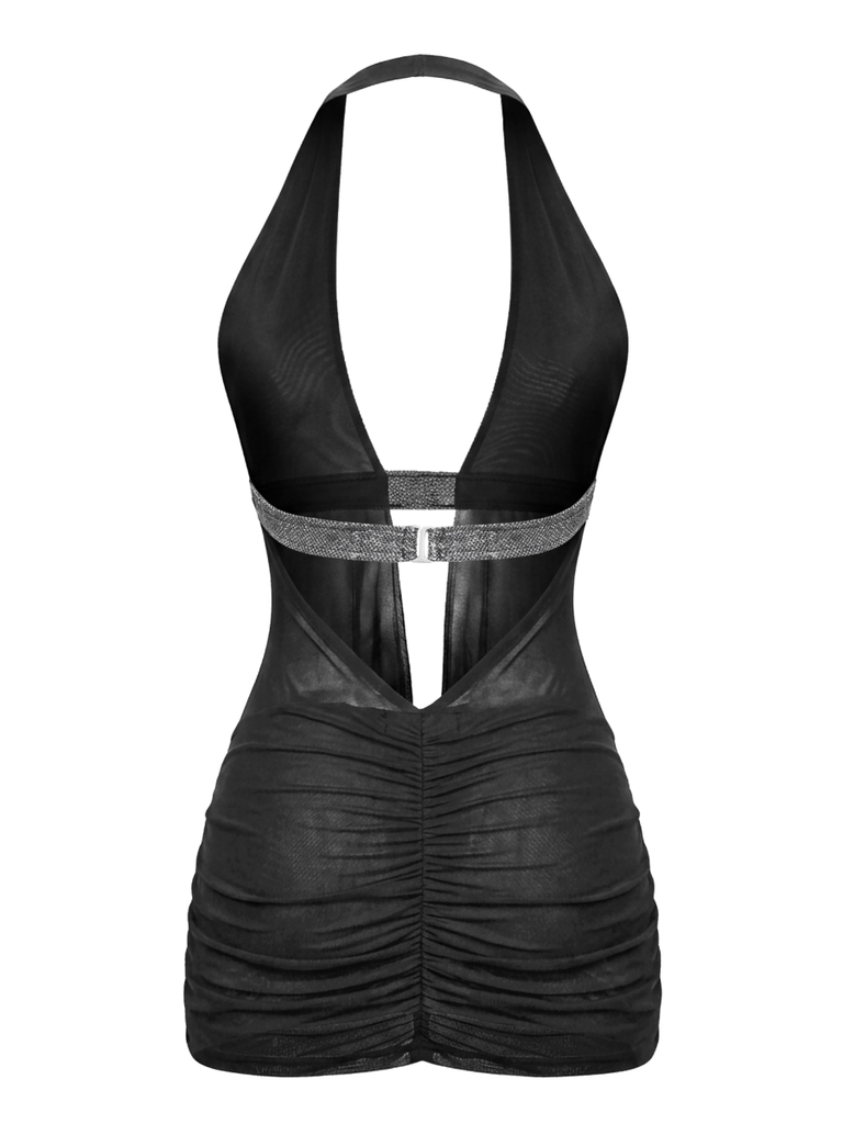 SS-D115 Váy đầm body thun lưới phối ánh kim Saoirse