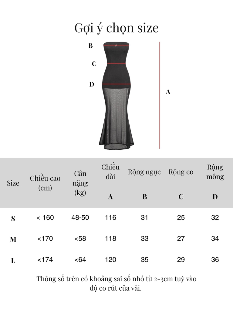 SISTERS Váy đầm body lưới dài xuyên thấu Felici