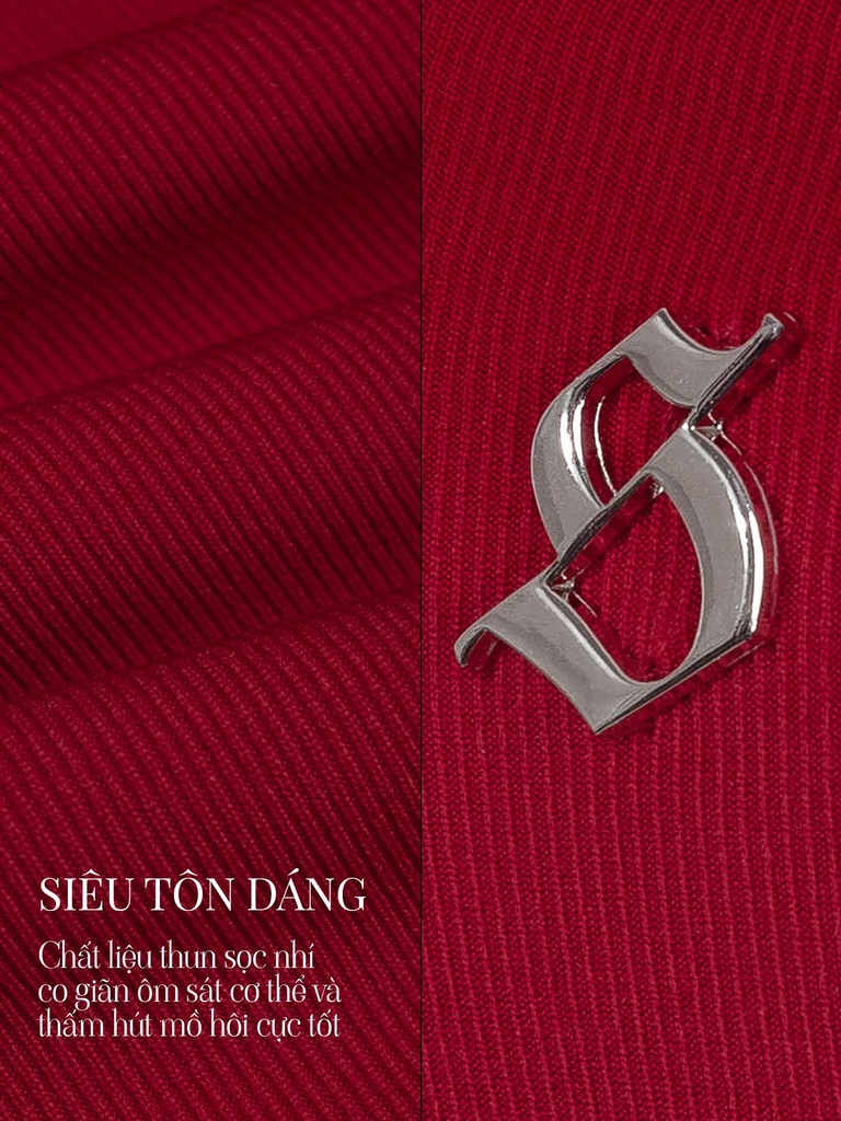 SISTERS Đầm body tay dài cổ vuông Giada - Trắng