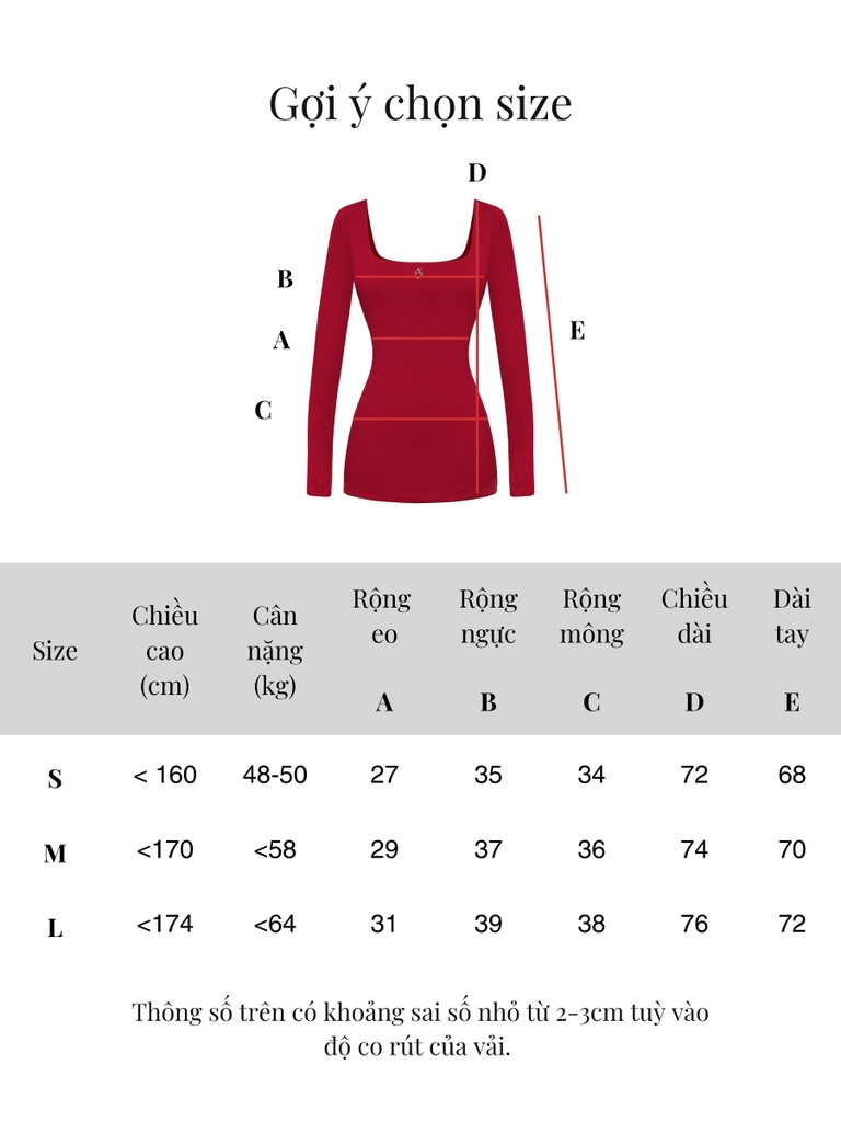 SISTERS Đầm body tay dài cổ vuông Giada - Trắng