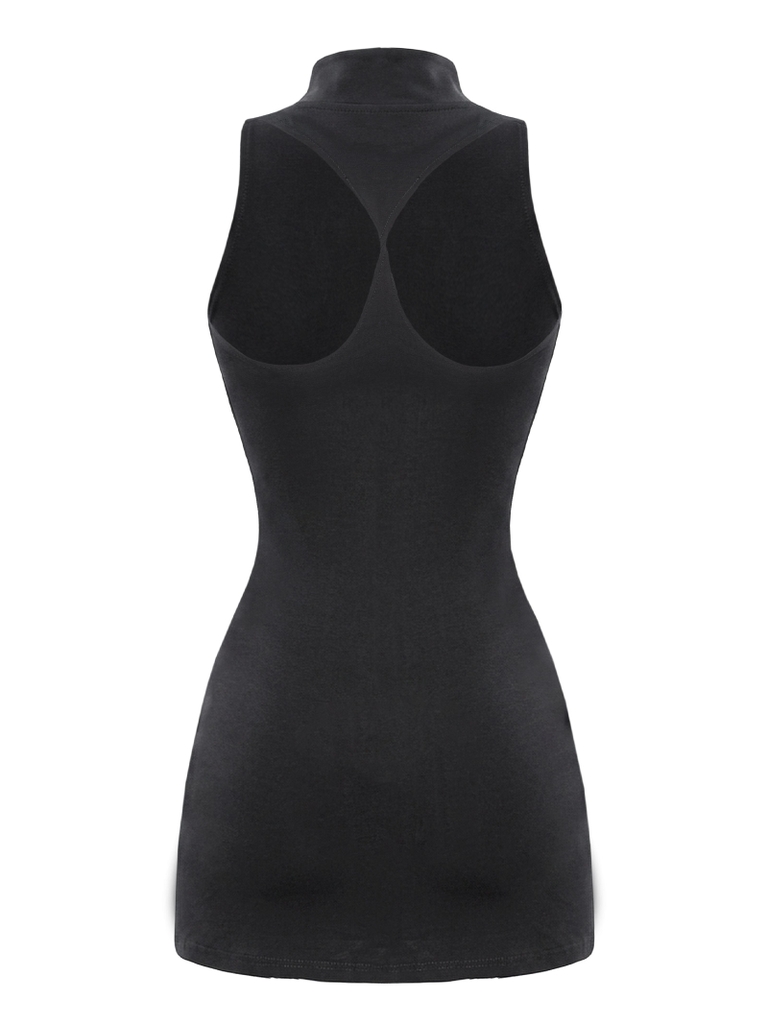 SISTERS Váy đầm body cao cổ xoắn lưng Matrix