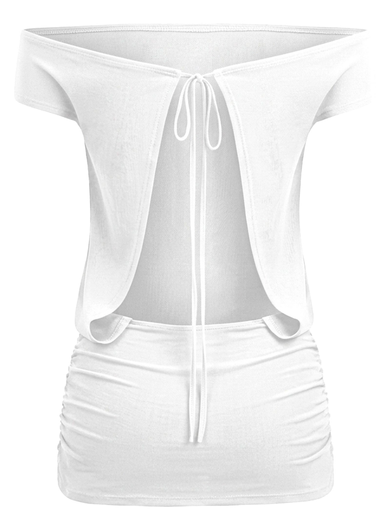 SISTERS Váy đầm body trễ vai Aine - Trắng