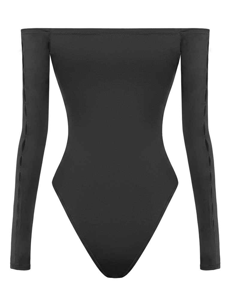 SISTERS Swimsuit trễ vai phối ren Delfina