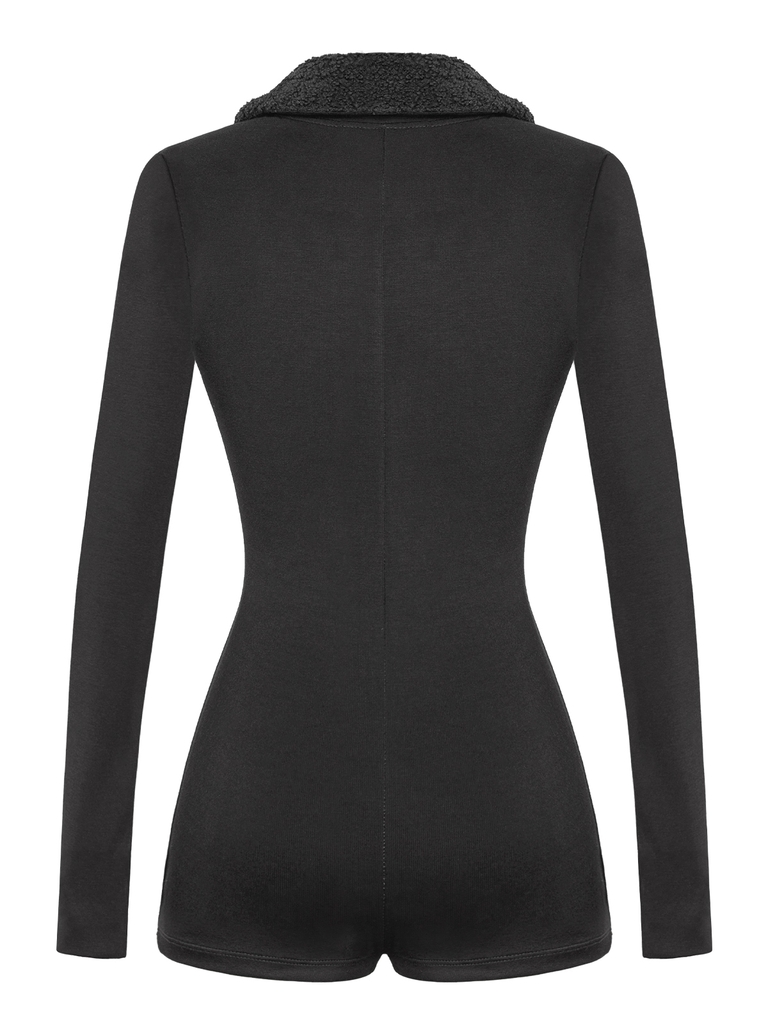 SISTERS Jump đùi phối cổ lông cừu Francesca - Đen