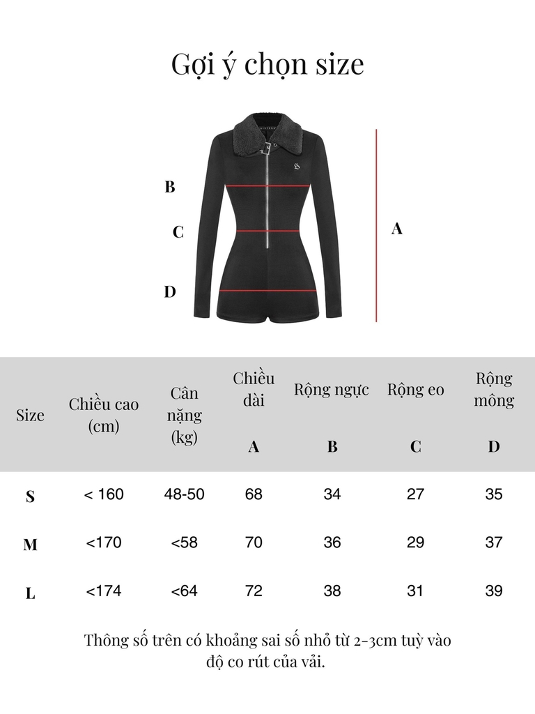 SISTERS Jump đùi phối cổ lông cừu Francesca - Đen