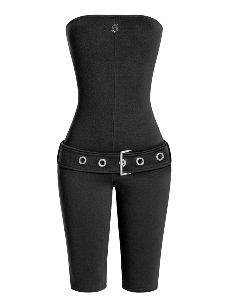 SISTERS Jump lửng cúp ngực kèm belt Amelie - Đen