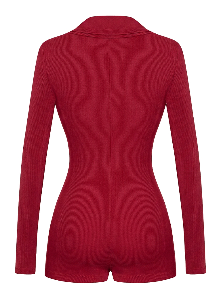 SISTERS Jump đùi tay dài cổ bấm nút Hades - Đỏ