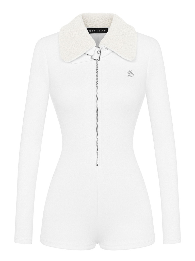 SISTERS Jump đùi phối cổ lông cừu Francesca - Trắng