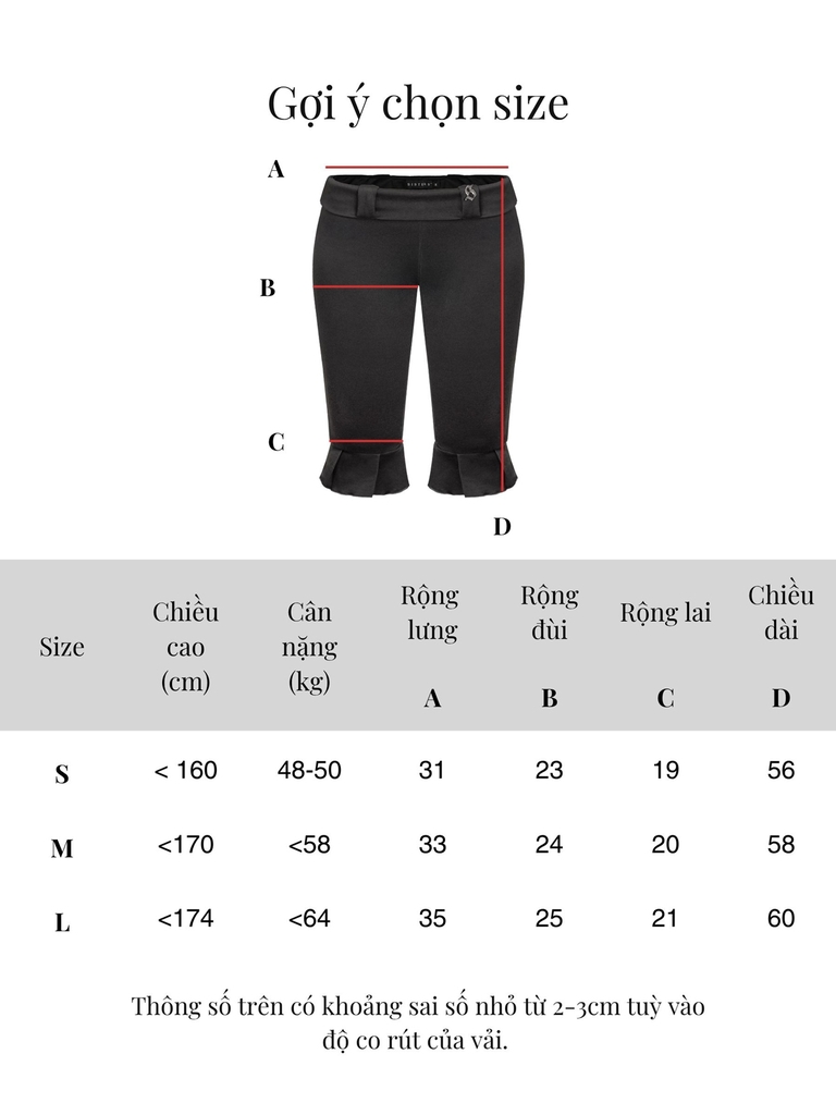 SISTERS Quần lửng lưng lật Griselda