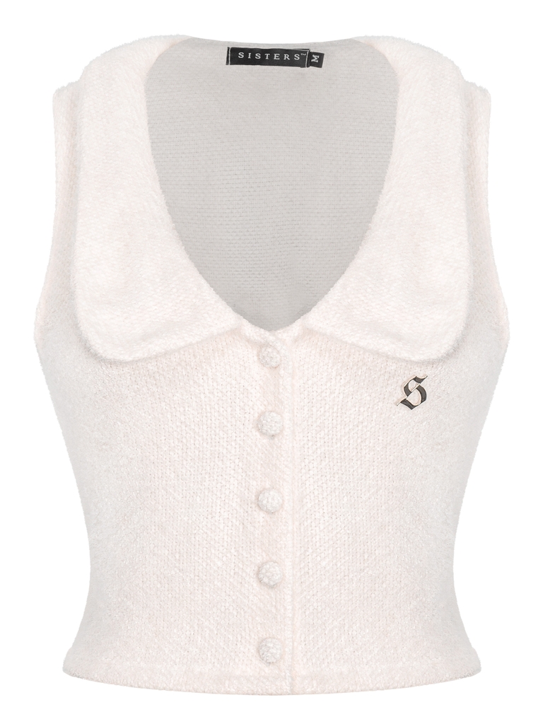 SISTERS Set áo váy len lông thỏ Chloe - Trắng kem