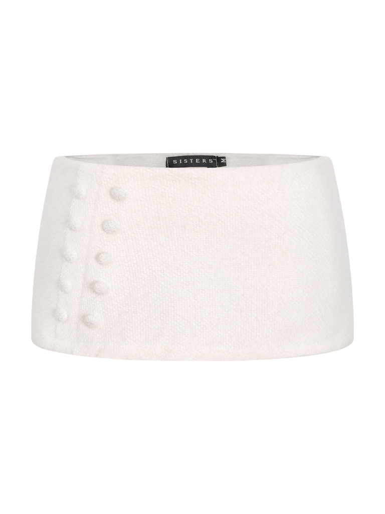 SISTERS Set áo váy len lông thỏ Chloe - Trắng kem