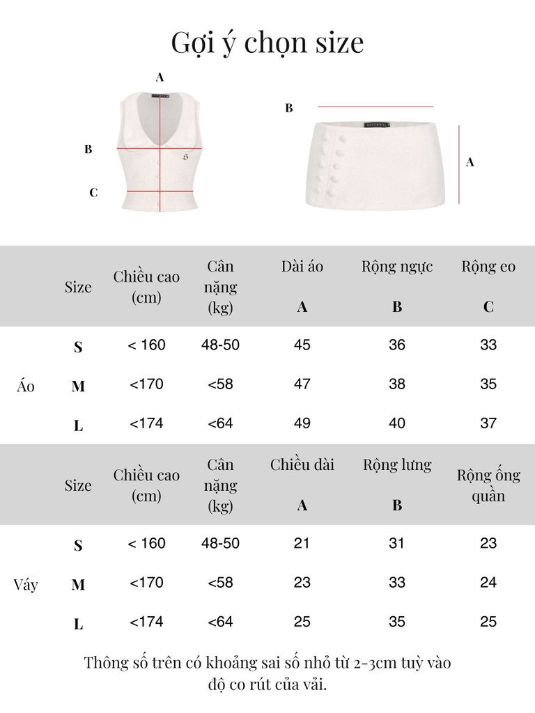 SISTERS Combo set áo váy len lông thỏ Chloe - Trắng kem