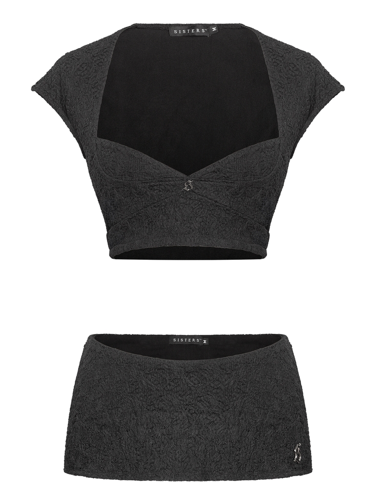 SISTERS Set áo váy phối ren Eloise