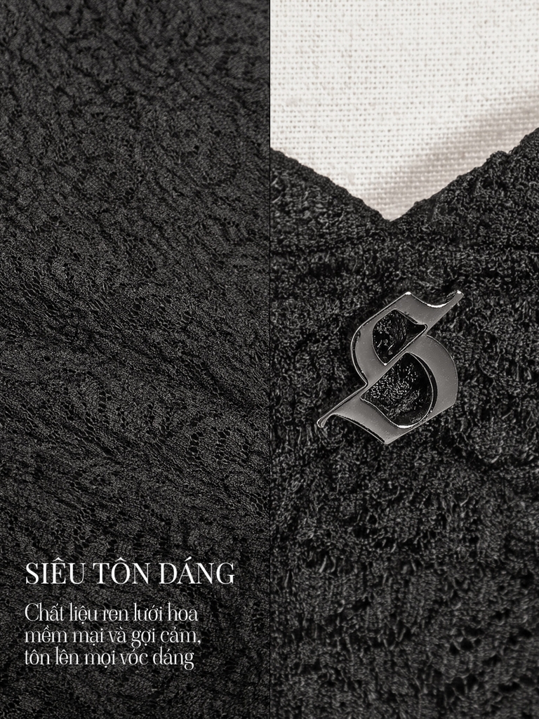 SISTERS Set áo váy phối ren Eloise