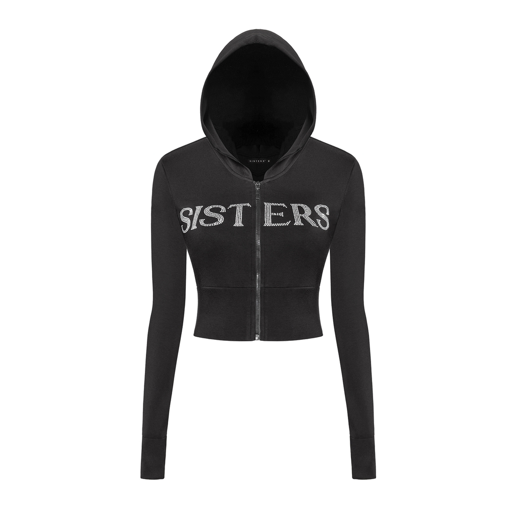 SISTERS Set áo khoác quần dài lưng lật ép đá Caspian - Đen