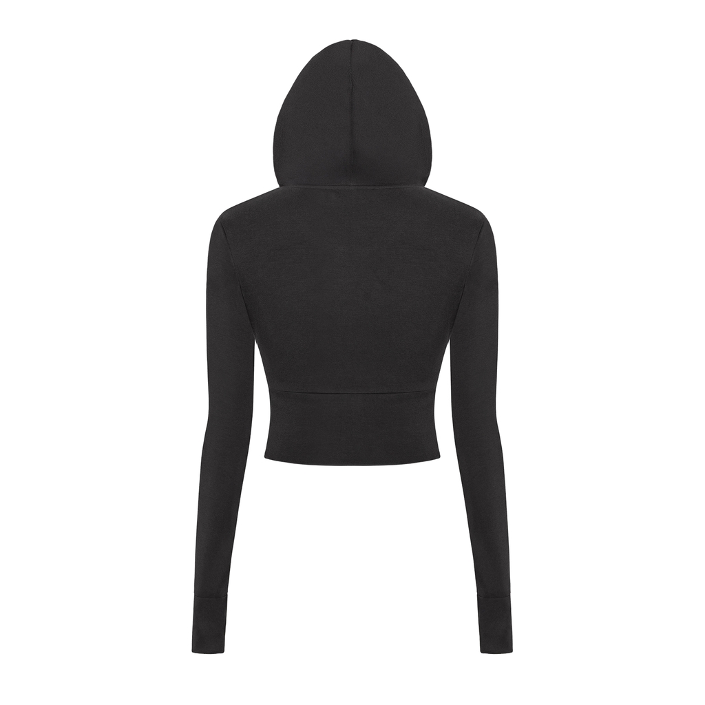 SISTERS Set áo khoác quần dài lưng lật ép đá Caspian - Đen