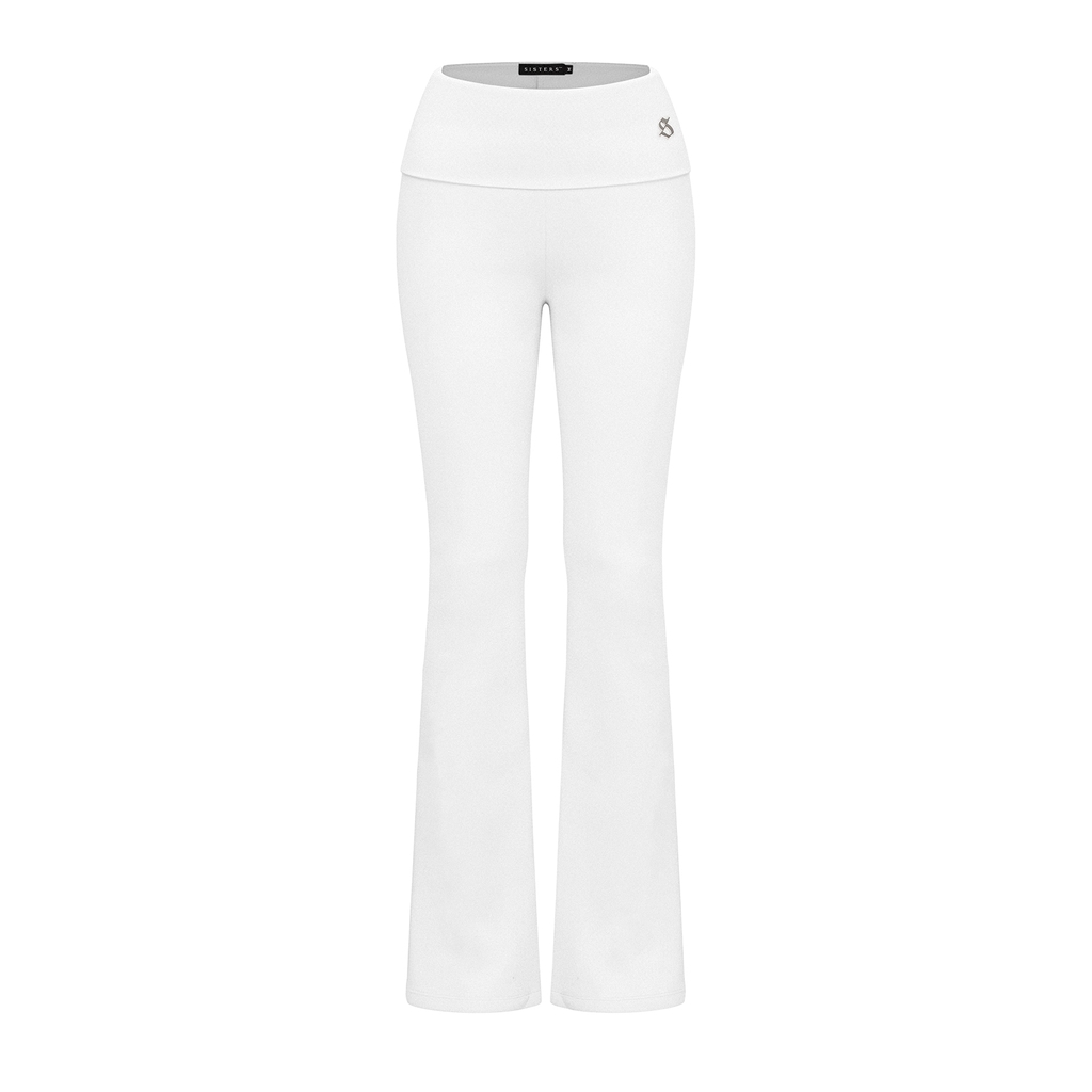 SISTERS Set áo khoác quần dài lưng lật ép đá Caspian - Trắng