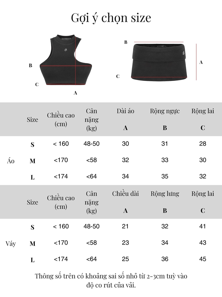 SISTERS Set áo len xẻ cổ váy lưng lật Lottie - Trắng