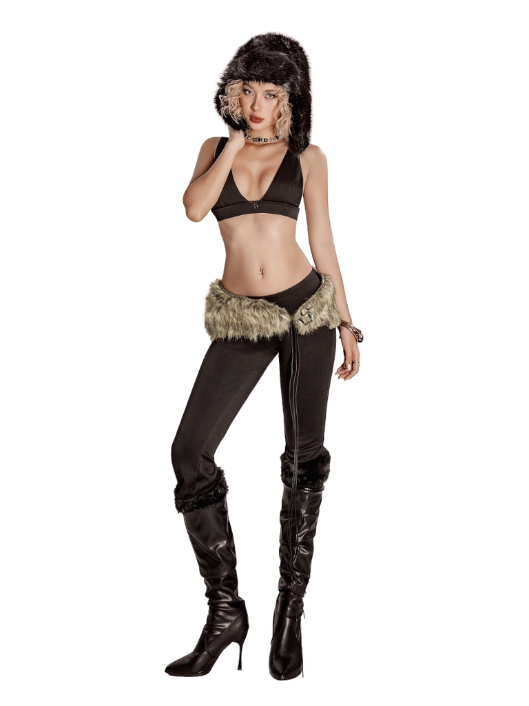 SISTERS Thắt lưng lông Sisters - Nâu xám